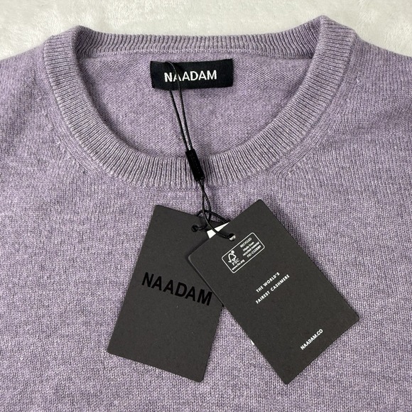 NAADAM Sweaters - NAADAM 100% Cashmere Sweater Womens Medium Heathered Purple Soft Crewneck NWT